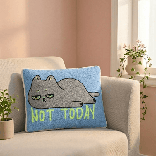 Not Today Lazy Cat Cushion - House of Youth