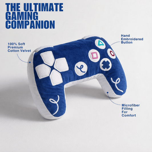PlayStation 5 Inspired Controller Cushion - Blue & White Edition - House of Youth