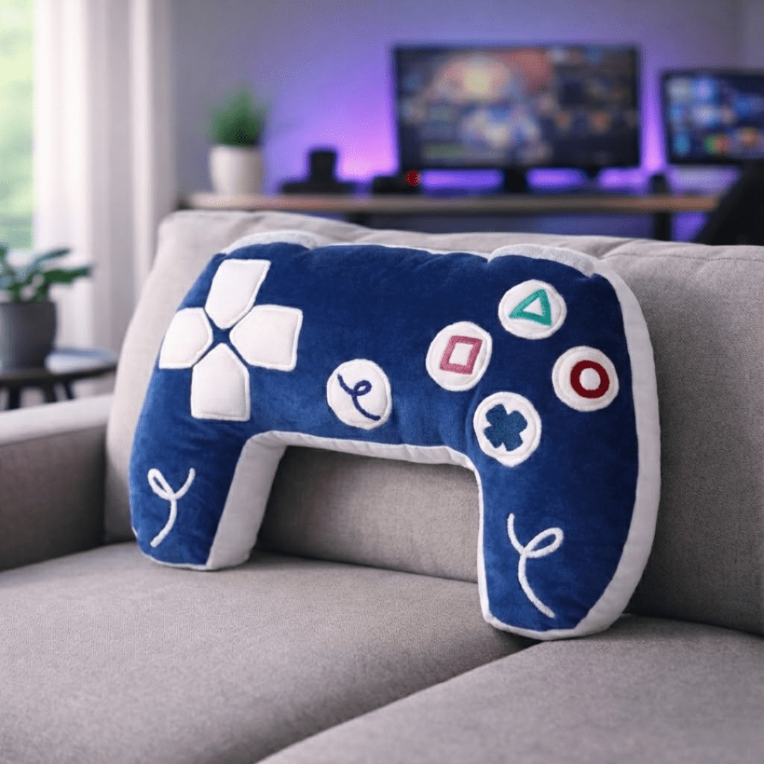 PlayStation 5 Inspired Controller Cushion - Blue & White Edition - House of Youth