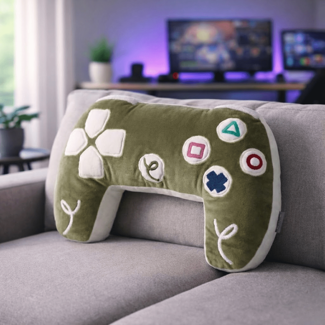 PlayStation 5 Inspired Controller Cushion - Green & White Edition - House of Youth