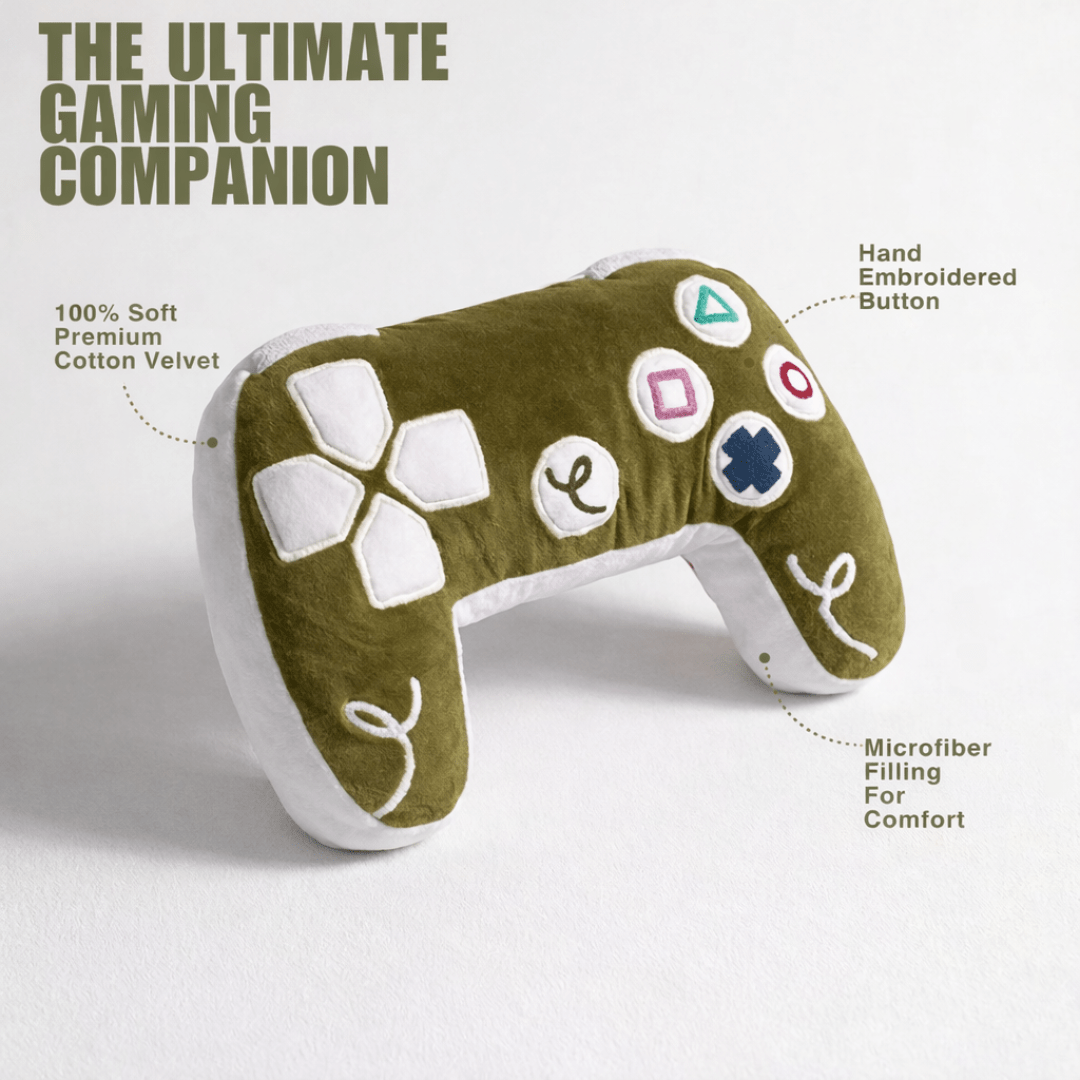 PlayStation 5 Inspired Controller Cushion - Green & White Edition - House of Youth