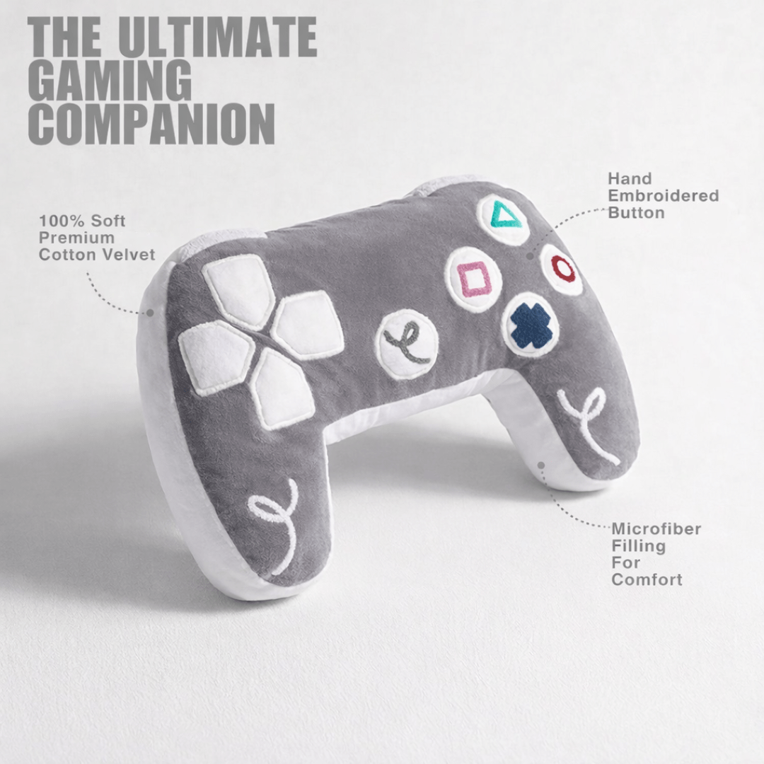 PlayStation 5 Inspired Controller Cushion - Grey & White Edition - House of Youth