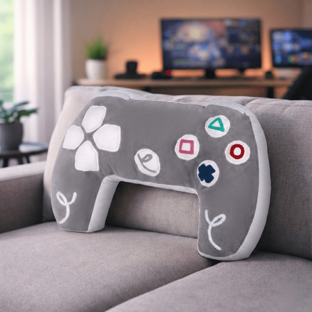 PlayStation 5 Inspired Controller Cushion - Grey & White Edition - House of Youth