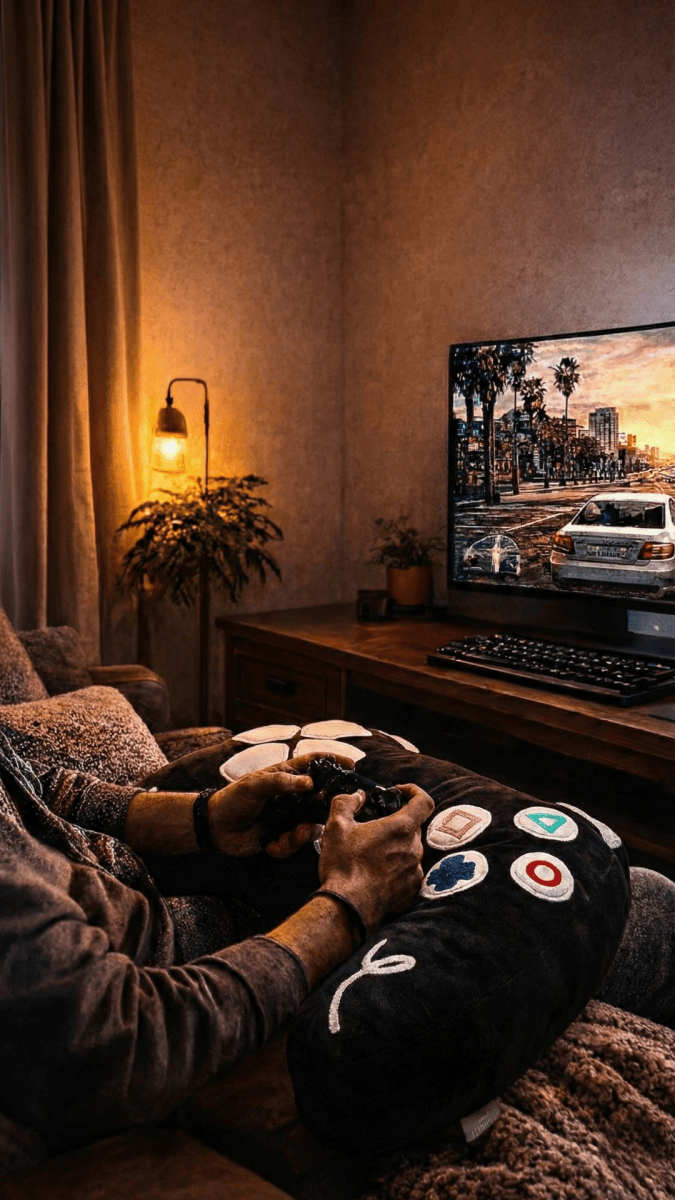 PlayStation 5 Inspired Controller Cushion - Midnight Black Edition - House of Youth