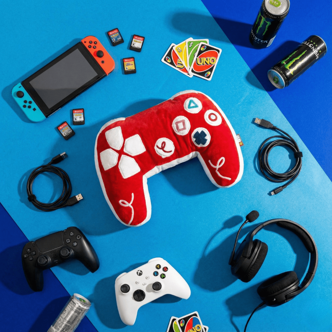 PlayStation 5 Inspired Controller Cushion - Red & White Edition - House of Youth