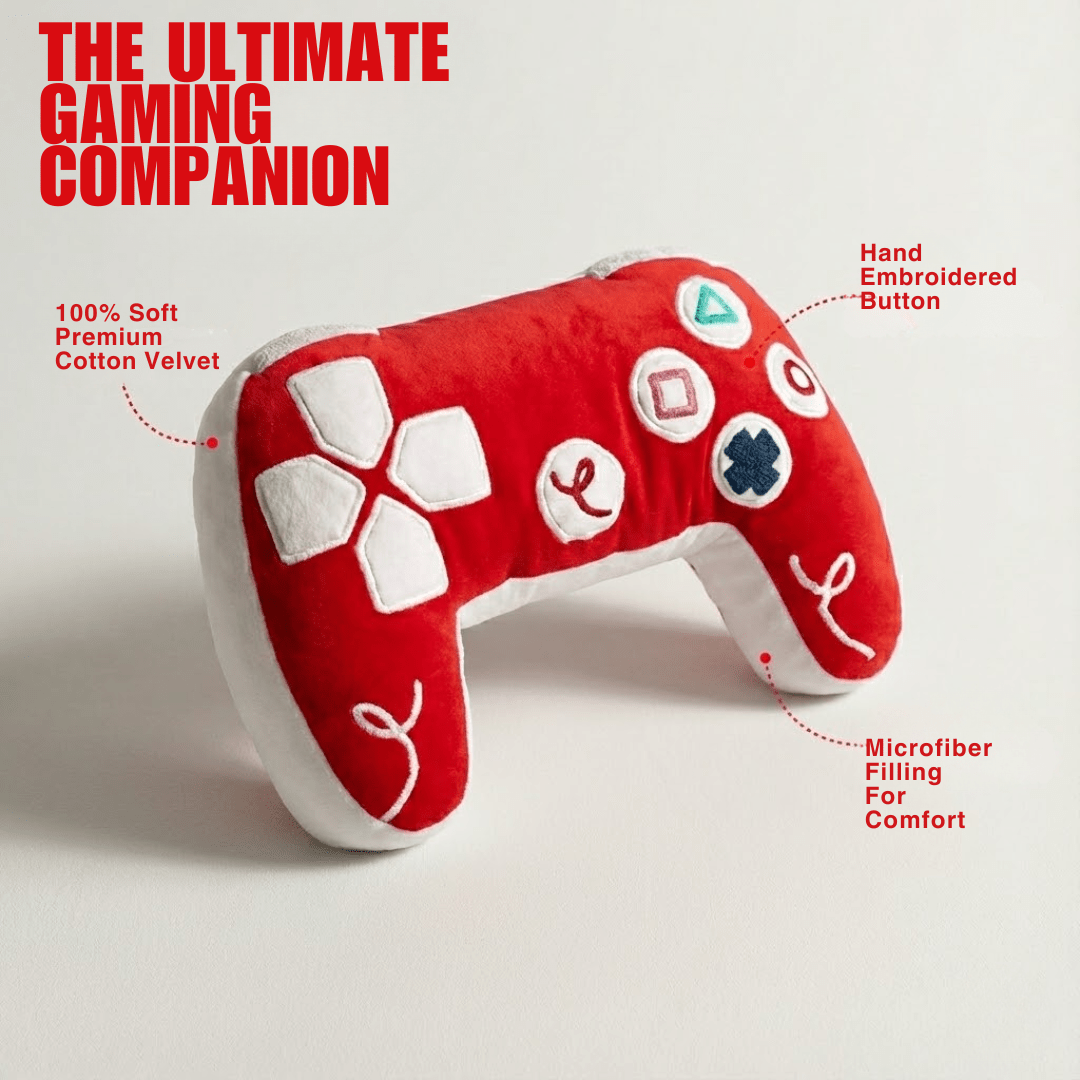 PlayStation 5 Inspired Controller Cushion - Red & White Edition - House of Youth